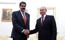 Putin and Venezuelan President Nicolas Maduro on 10 October 2019 Vladimir Putin and Nicolas Maduro (2019-10-25) 01.jpg