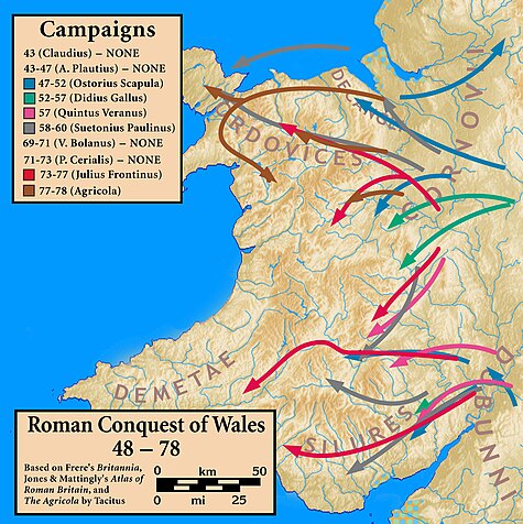 Roman invasion of Wales.