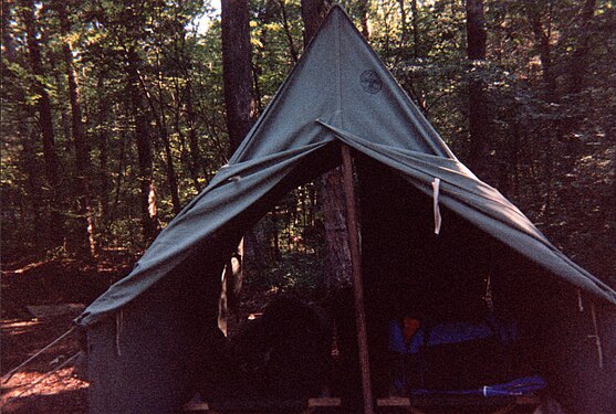 Wall tent at Camp Lewallen in Missouri