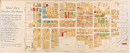 This "Official Map of Chinatown 1885" was published as part of an official report of a Special Committee established by the San Francisco Board of Supervisors "on the Condition of the Chinese Quarter". Willard B. Farwell, Official Map of Chinatown 1885, Cornell CUL PJM 1093 01.jpg