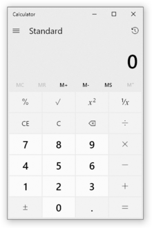 Description de l'image Windows 10 Calculator.png.
