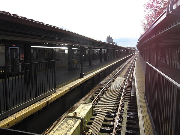 View of platforms from bumper block