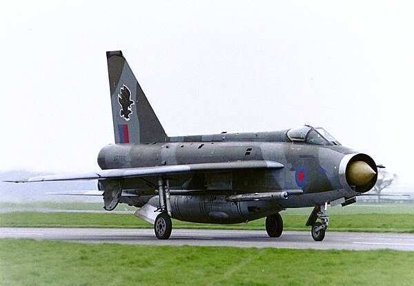 The RAF operated the English Electric Lightning from RAF Binbrook between 1965 and 1988