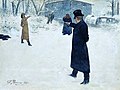Súboj Eugena Onegina a Vladimira Lenského (ilustrácia k Puškinovmu románu Eugen Onegin) , 1899, akvarel na papieri, Puškinovo múzeum, Moskva