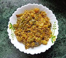 Moringa flowers in Bengali chorchori, with additional vegetables sjnephuler cccdd'i.jpg