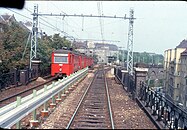 De wel gerealiseerde aftakking 300 meter ten noorden van het station.