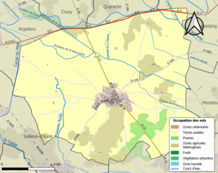 Kolorowa mapa przedstawiająca użytkowanie gruntów.