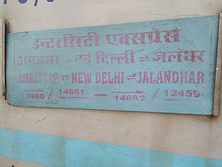 <span class="mw-page-title-main">Jalandhar City–New Delhi Intercity Express</span> Intercity Express between New Delhi and Jalandhar City