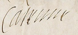 1562 signature of Catherine de' Medici, Queen of France