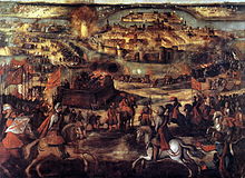 The Siege of Maastricht (1579) as depicted in the Palace of Aranjuez