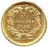 Drei-Dollar-Münze von 1854