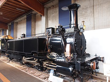 Паровоз № 312 (1856 года постройки) во французском музее Cité du train[фр.]