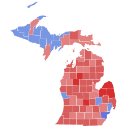 1950 Michigan gubernatorial election results map by county.svg