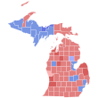 1970 Michigan gubernatorial election results map by county.svg