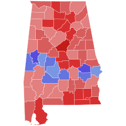 1998 United States Senate election in Alabama results map by county.svg