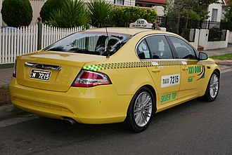 Ford Falcon, Silver Top (regular service) 2013 Ford Falcon (FG II) G6E sedan, Silver Top taxi (2015-07-14).jpg