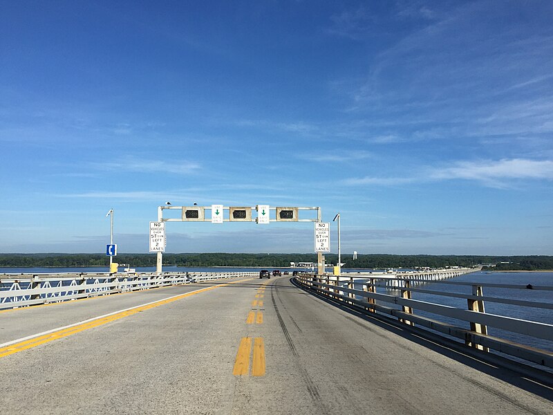 File:2016-08-17 08 35 39 View west along U.S. Route 50 and south along U.S. Route 301 (Chesapeake Bay Bridge) crossing the Chesapeake Bay from Stevensville, Queen Anne's County, Maryland to Skidmore, Anne Arundel County, Maryland.jpg