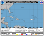 Forecast map for Tropical Storm Sean