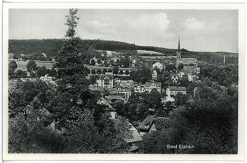 File:26340-Bad Elster-1934-Blick auf Bad Elster-Brück & Sohn Kunstverlag.jpg