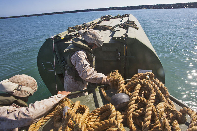 File:7th ESB Marines deploy improved ribbon bridge from the air 130716-M-VZ265-933.jpg