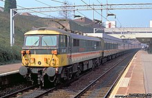 87007 City of Manchester at Coventry in InterCity livery in 1987