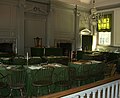 The Assembly Room at Independence Hall, where the Declaration of Independence and U.S. Constitution were drafted and signed.