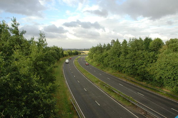 The A49 spur to the M6 near Warrington and Winwick.