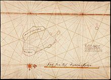Carta bussola storica delle isole Cocos