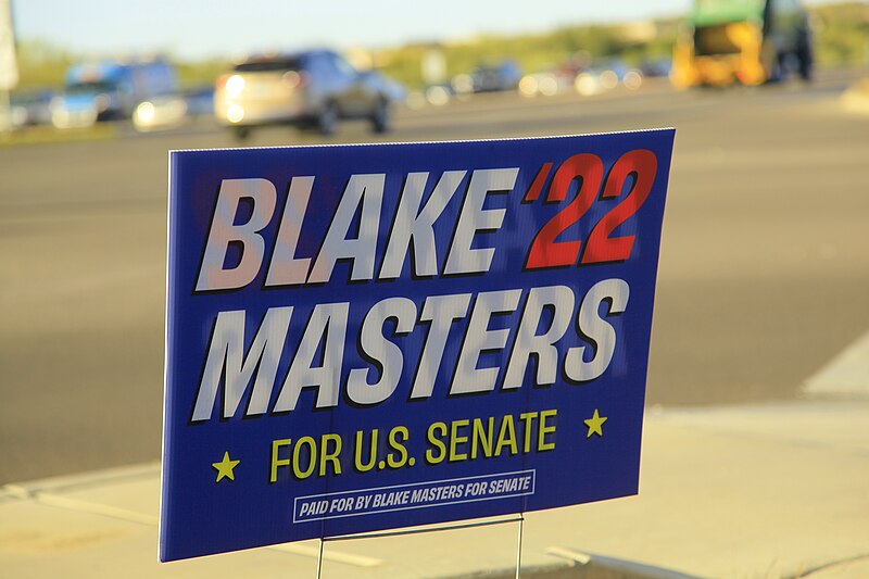 File:A Blake Masters For Senate Yard Sign In Oro Valley, Arizona, After the 2022 Midterms (Closeup shot).jpg