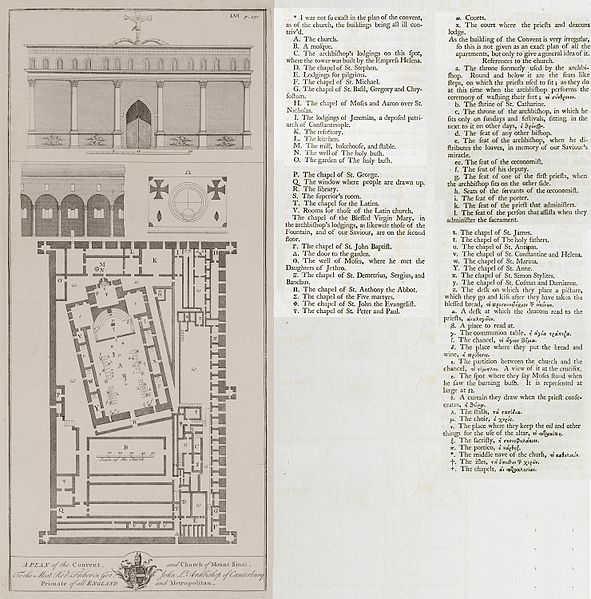 File:A Plan of the Convent, and Church of Mount Sinai - Pococke Richard - 1743.jpg