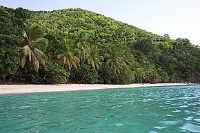 A view from the ocean on Gibney Beach.