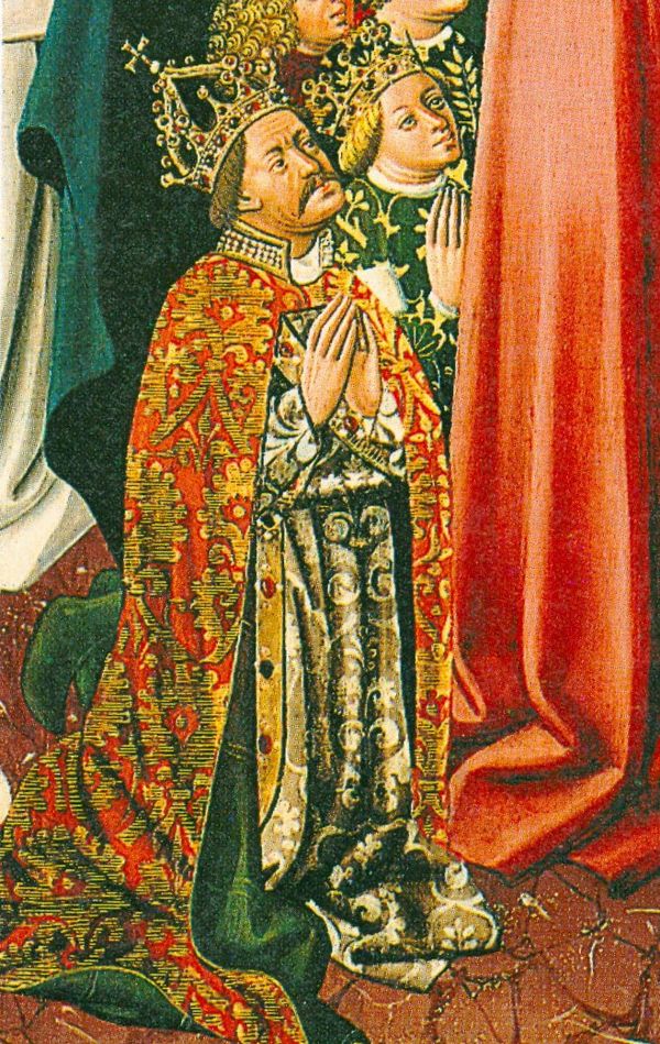 King Albert and Queen Elizabeth as depicted in the Albrechtsaltar in Klosterneuburg Monastery