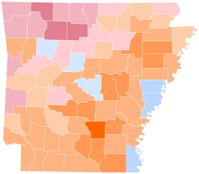 File:Arkansas Presidential Election Results 1968.svg