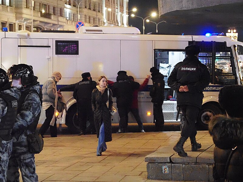 File:Arrests at an anti-war protest in Moscow (24 February 2022, Tverskaya street).jpg