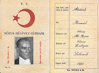 Atatürk's last national identification