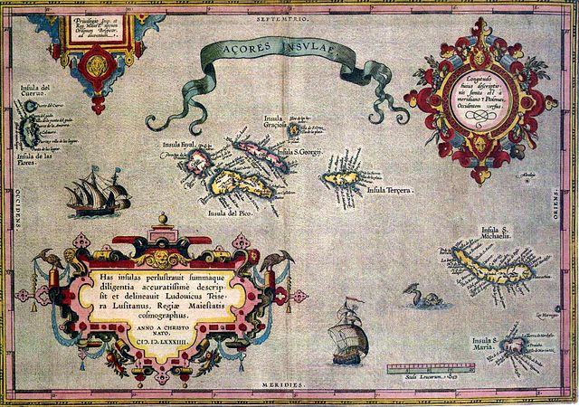 Ancienne carte des Açores.