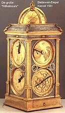 Astronomical clock with rotating globes