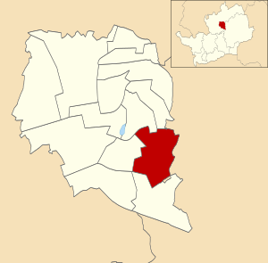 Location of Bandley Hill ward
