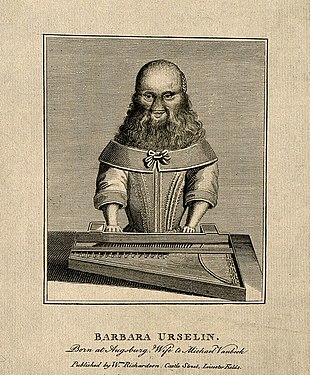 Rytina Barbary hrající na čembalo – William Richardson