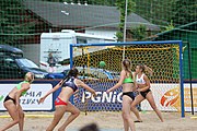 Deutsch: Beachhandball Europameisterschaften 2019 (Beach handball Euro); Tag 3: 4. Juli 2019 – Frauen, Platzierungsrunde Gruppe IV, Russland-Slowenien 2:0 (18:11, 20:16) English: Beach handball Euro; Day 3: 4 July 2019 – Women Consolation Round Group IV – Russia-Slovenia 2:0 (18:11, 20:16)