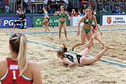 Deutsch: Beachhandball Europameisterschaften 2019 (Beach handball Euro); Tag 6: 7. Juli 2019 – Frauenfinale, Dänemark-Ungarn 2:0 (18:12, 23:22) English: Beach handball Euro; Day 6: 7 July 2019 – Women's Final – Denmark-Hungary 2:0 (18:12, 23:22)