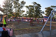 Deutsch: Beachhandball bei den Olympischen Jugendspielen 2018; Tag 3, 9. Oktober 2018; Mädchen, Vorrunde, Gruppe B - Türkei-Paraguay 1:2 English: Beach handball at the 2018 Summer Youth Olympics at 9 October 2018 – Girls Preliminary Round Group B‎ – Turkey-Paraguay 1:2