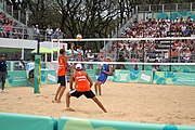 Deutsch: Beachvolleyball bei den Olympischen Jugendspielen 2018; Tag 11, 17. Oktober 2018; Jungen,Finale – Niederlande (Matthew Immers/Yorick de Groot)-Schweden (David Åhman/Jonatan Hellvig) 0:2 (20–22/15–21) English: Beach volleyball at the 2018 Summer Youth Olympics at 17 October 2018 – Final – Netherlands (Matthew Immers/Yorick de Groot)-Sweden (David Åhman/Jonatan Hellvig) 0:2 (20–22/15–21)