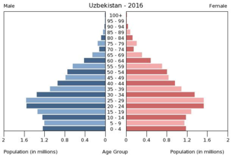 Population pyramid 2016 Bevolkerungspyramide Usbekistan 2016.png