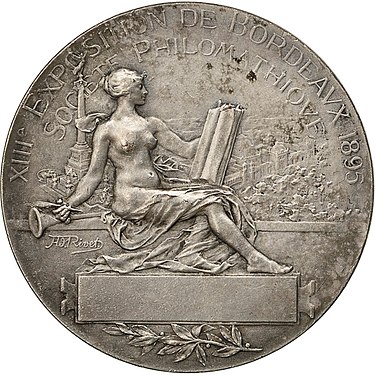 Wystawa w Bordeaux 1895 - Burdigala pamiątkowy medal b.jpg