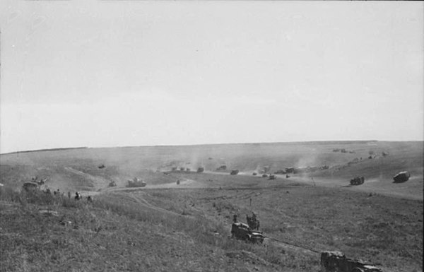 Vehicles of II SS-Panzer Corps advancing towards Prokhorovka on 11 July