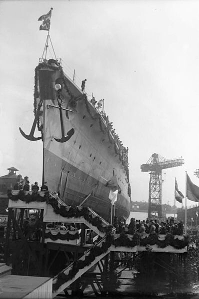 Köln at her launching on 23 May 1928