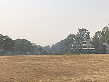Persistently hot, dry conditions enforce water restrictions in the city. Bushfires smoke in Sydney Olympic Park (49240927768).jpg