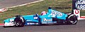 For its final years prior to the takeover of Renault, Benetton received sponsorship from Renault, Vodafone and Korean Air; this is Jenson Button driving in 2001 for Benetton