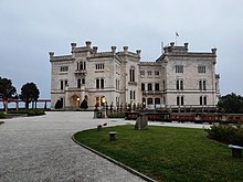 A video postcard introduced Lumix and Pia Maria's performance in the first semi-final of the Eurovision Song Contest 2022. The postcard was filmed at the Miramare Castle in Trieste and featured virtual projections of the duo across the location. Castello di Miramare (Trieste) (7).jpg